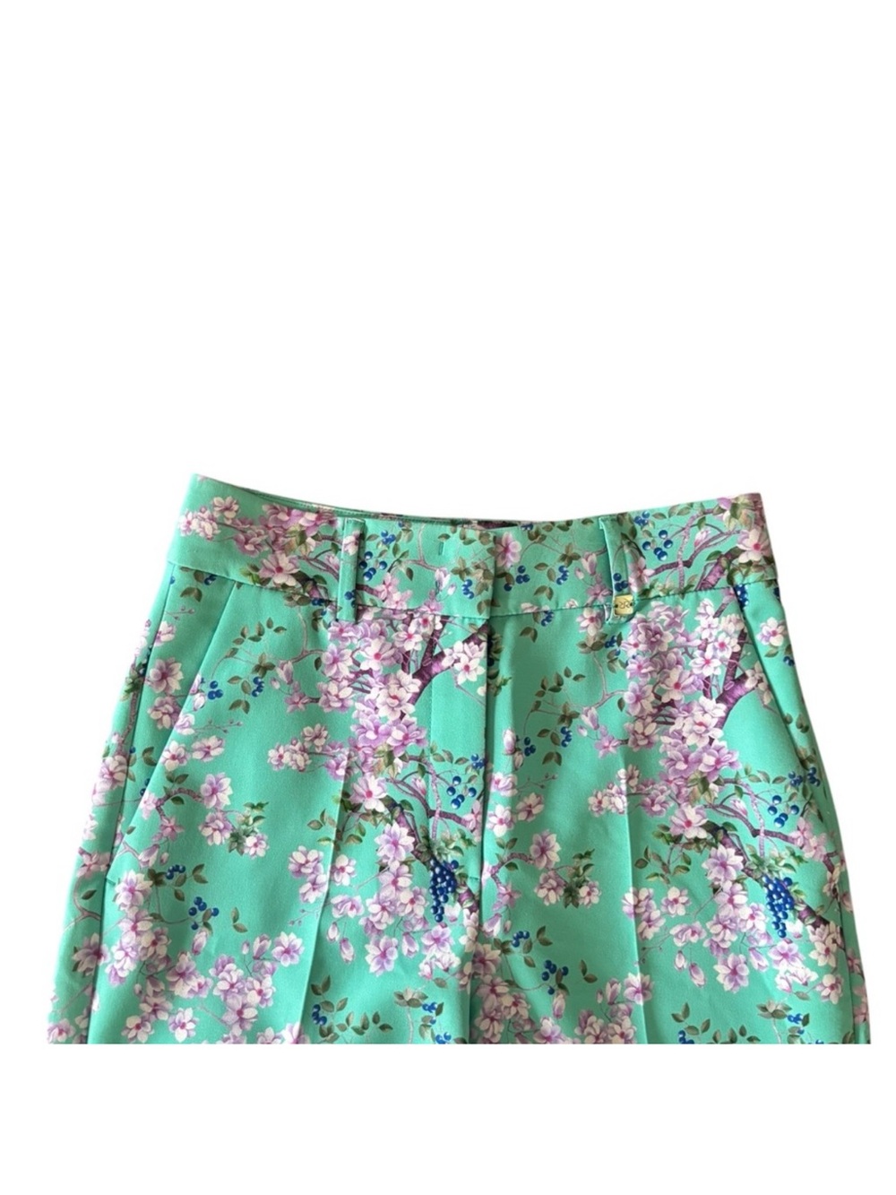 RAFFAELLO ROSSI NWT Gabriella femine floral mint green trouser pant size EU 32 - Picture 4 of 15